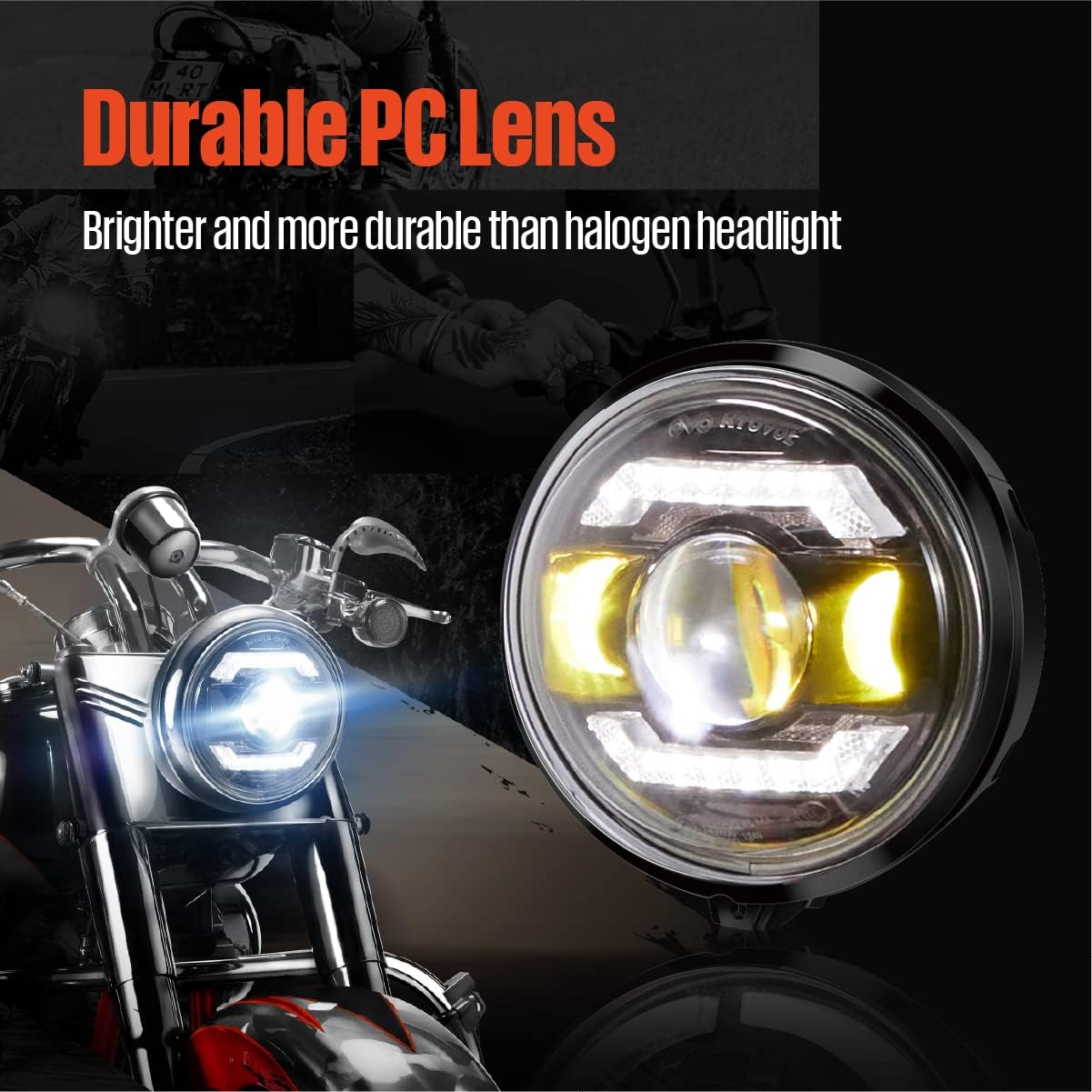 KT Conjunto de faros LED para Street Glide 2014-2023, faro LED de motocicleta de 7 pulgadas con luz altabaja, faros Harley con DRL, impermeable IP67