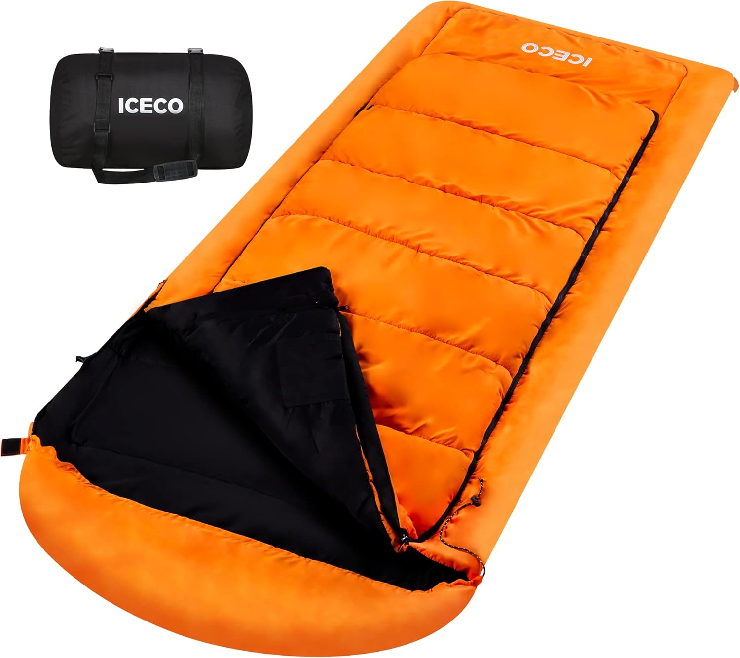 ICECO Sacos de dormir para adultos para clima frío, saco de dormir extra grande para campamento, saco de dormir XL grande y alto, ideal para hombres