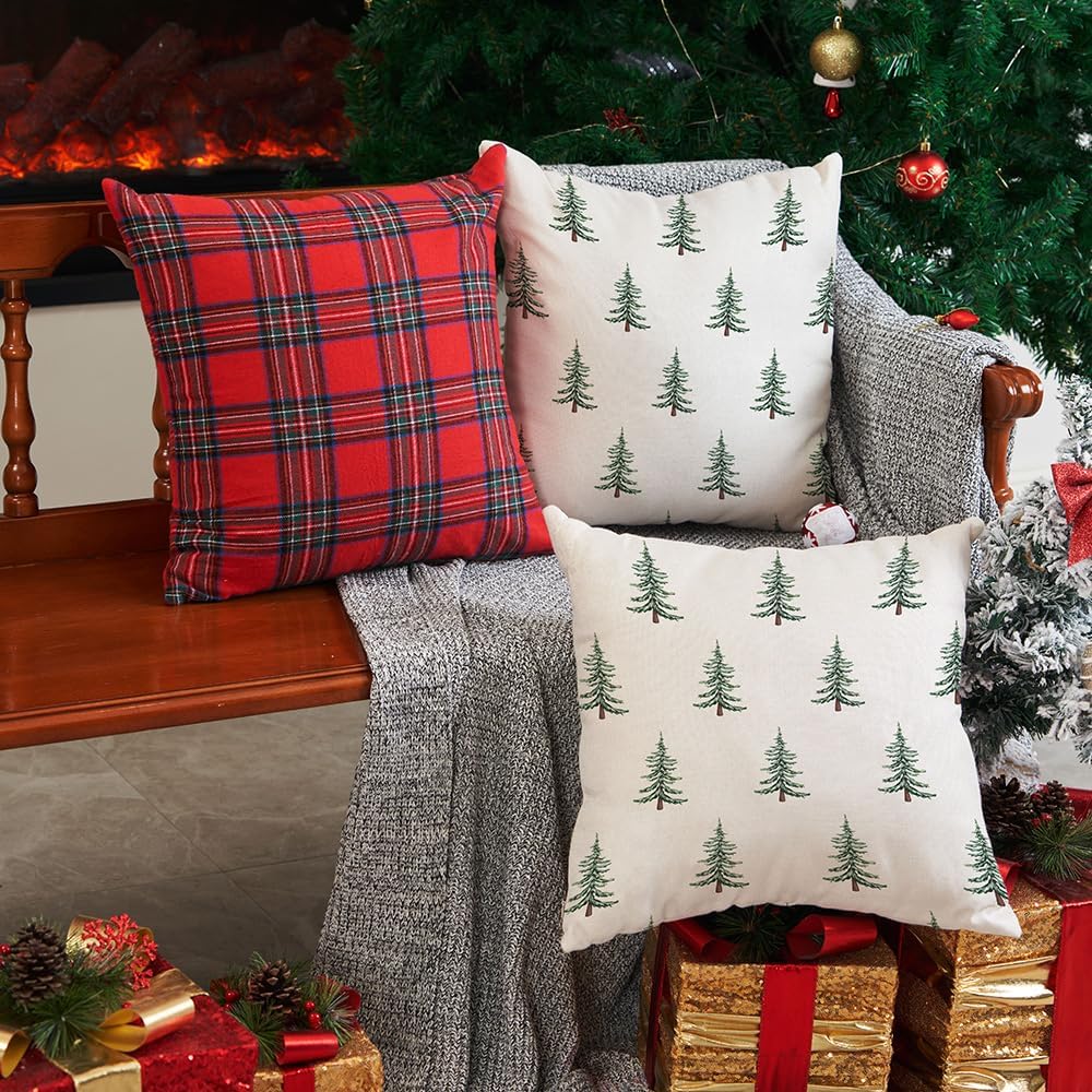 DFXSZ Juego de 2 fundas de almohada de Navidad de 18 x 18 pulgadas, fundas decorativas de invierno para el hogar, sofá, 30 unidades