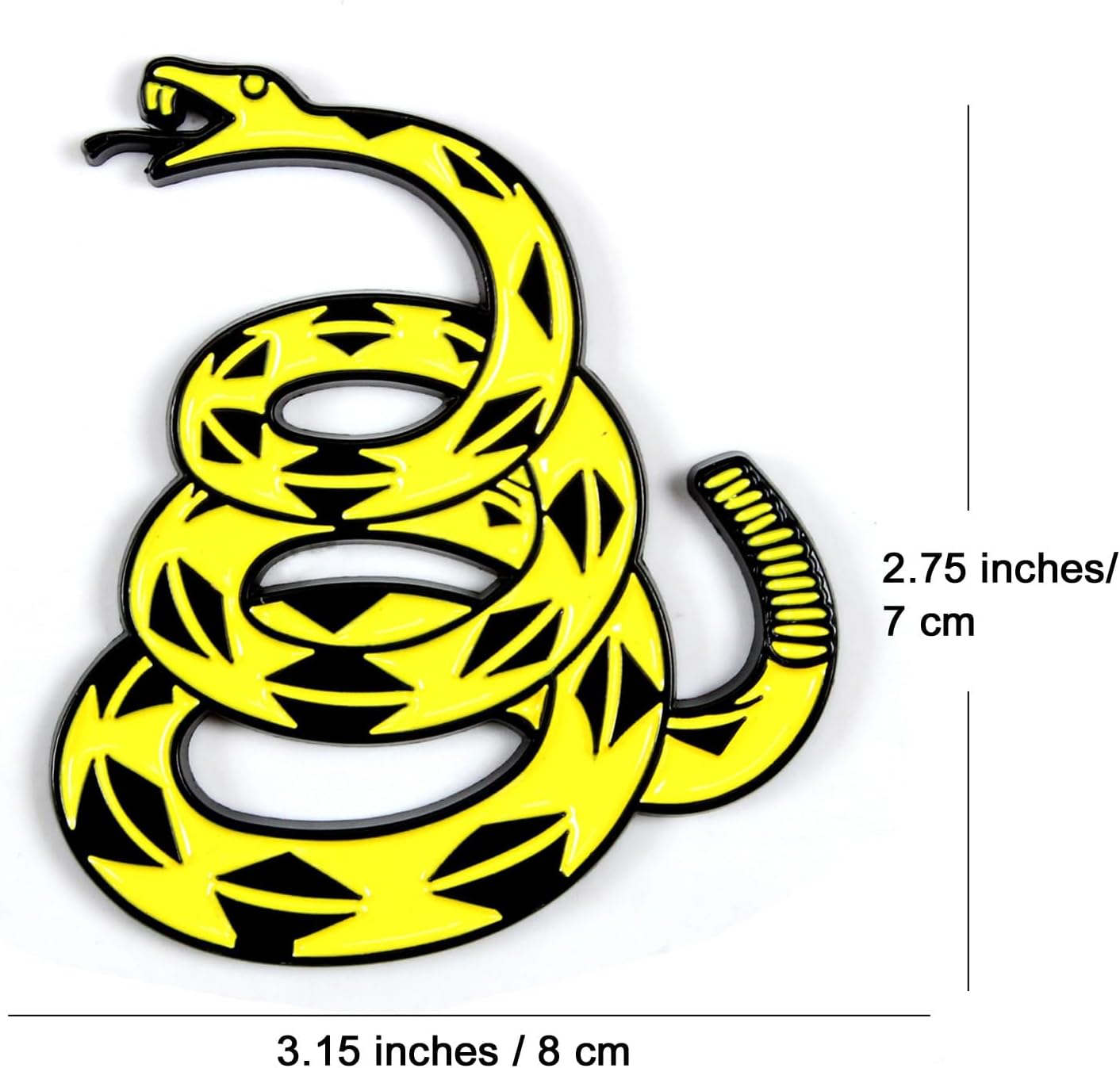 Dsycar Emblema de metal 3D Don’t Tread on Me para automóvil, bandera de Gadsden, emblema de serpiente, emblema de automóvil, camión, parachoques y