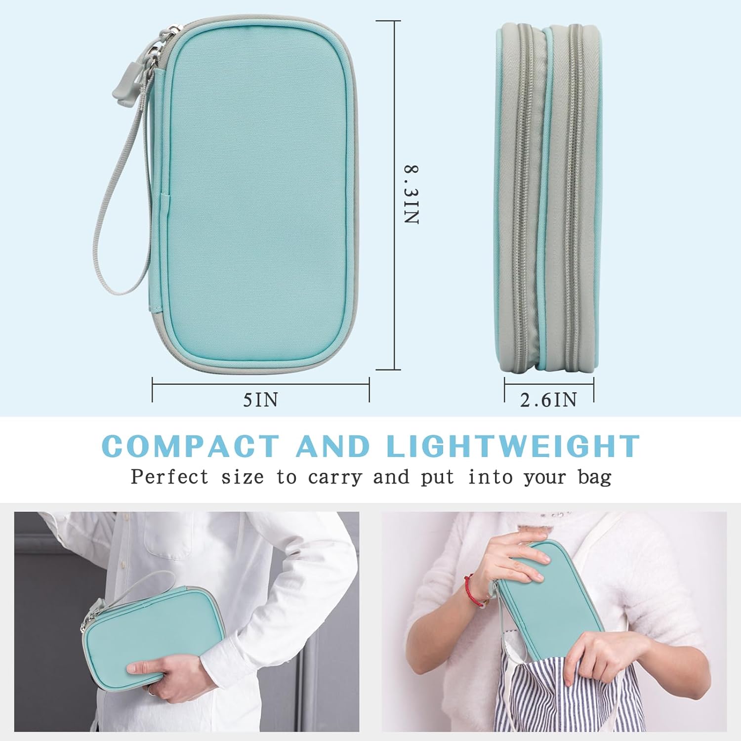 FYY Organizador electrónico, organizador de cables de viaje, bolsa de transporte para accesorios electrónicos, portátil, impermeable, doble capa,