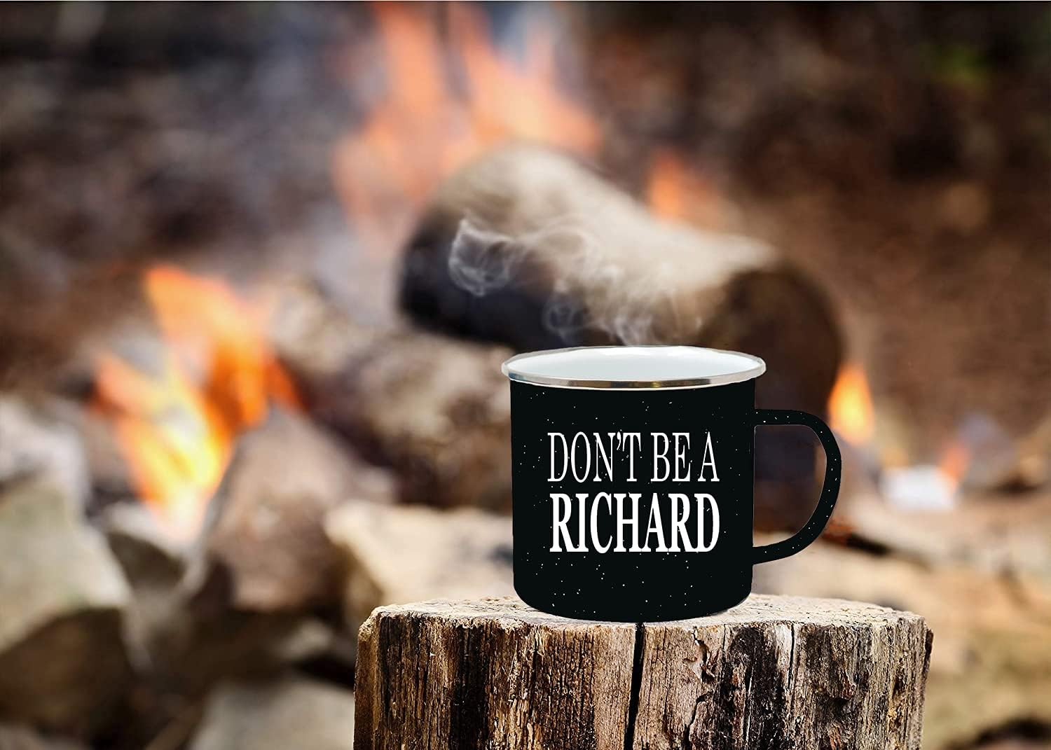 Rogue River Tactical Taza de café con texto en inglés “Don’t Be a Richard Camp”, color negro divertido (Don’t Be a Richard Camp)