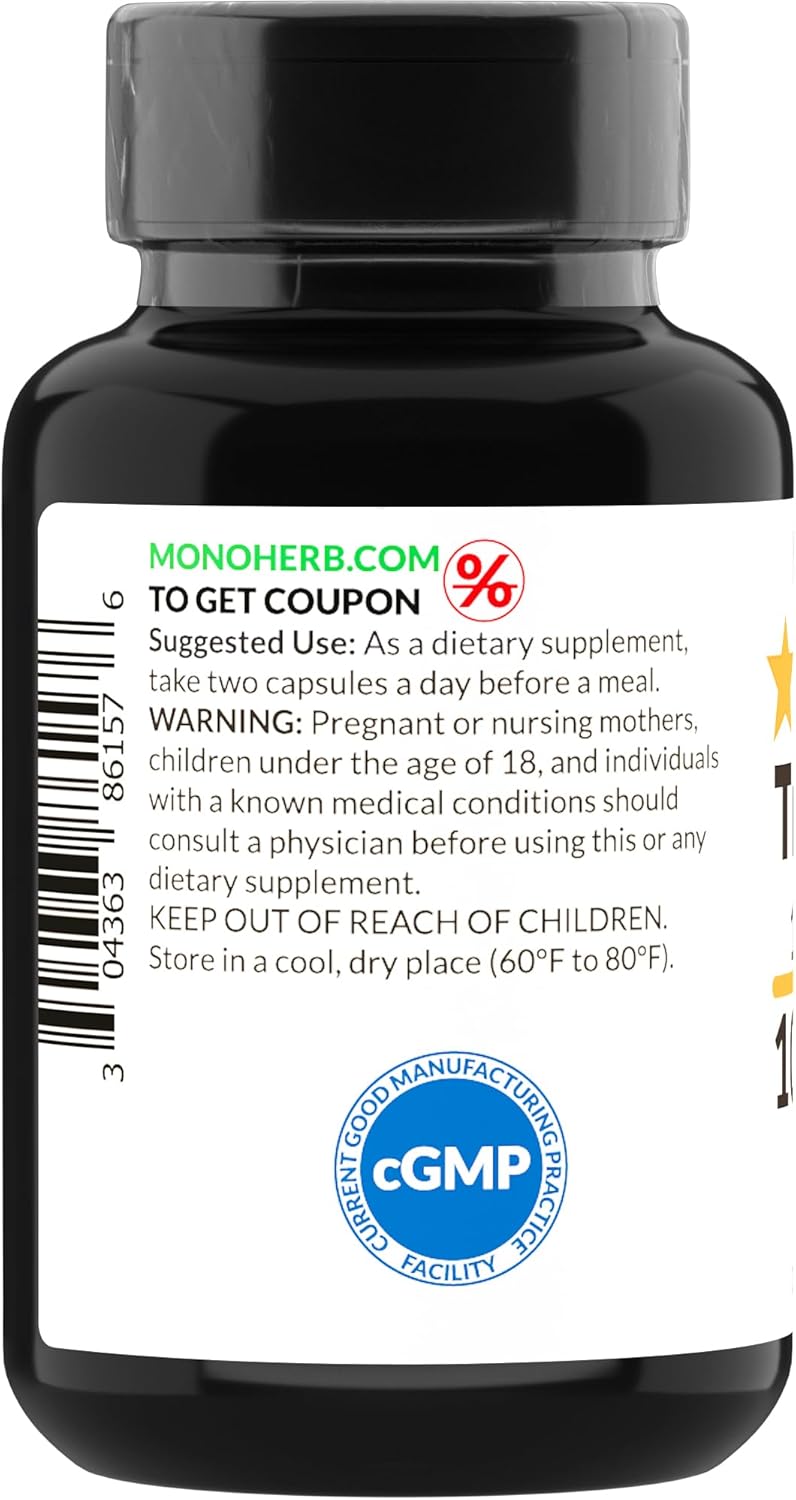 MONOHERB Extracto de hongos Tremella 1000 mg – 90 Cápsulas Vegetarianas