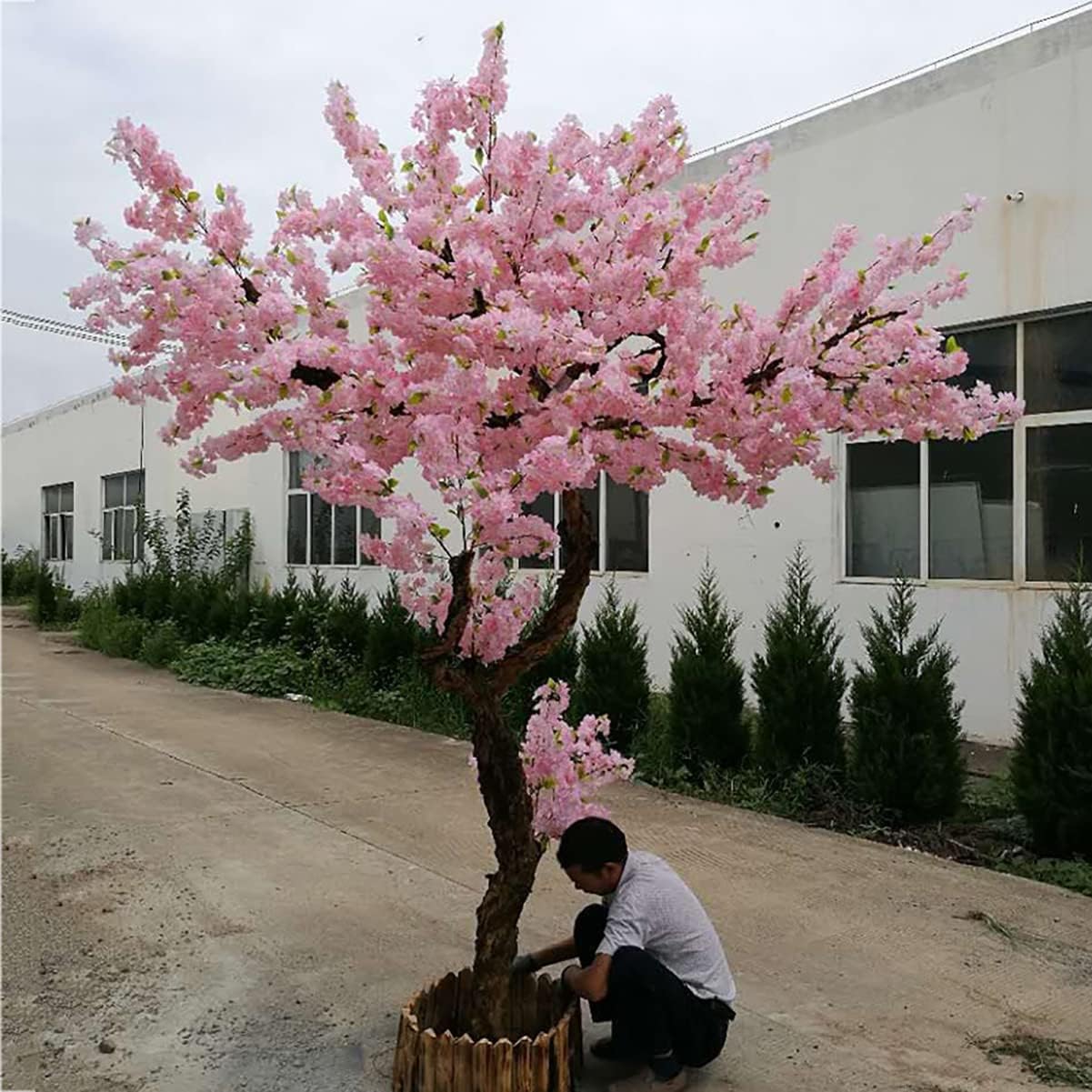 Árbol de flor de cerezo rosa japonés artificial grande  Decoración de flores de seda hecha a mano para eventos de boda, restaurante de fiesta en