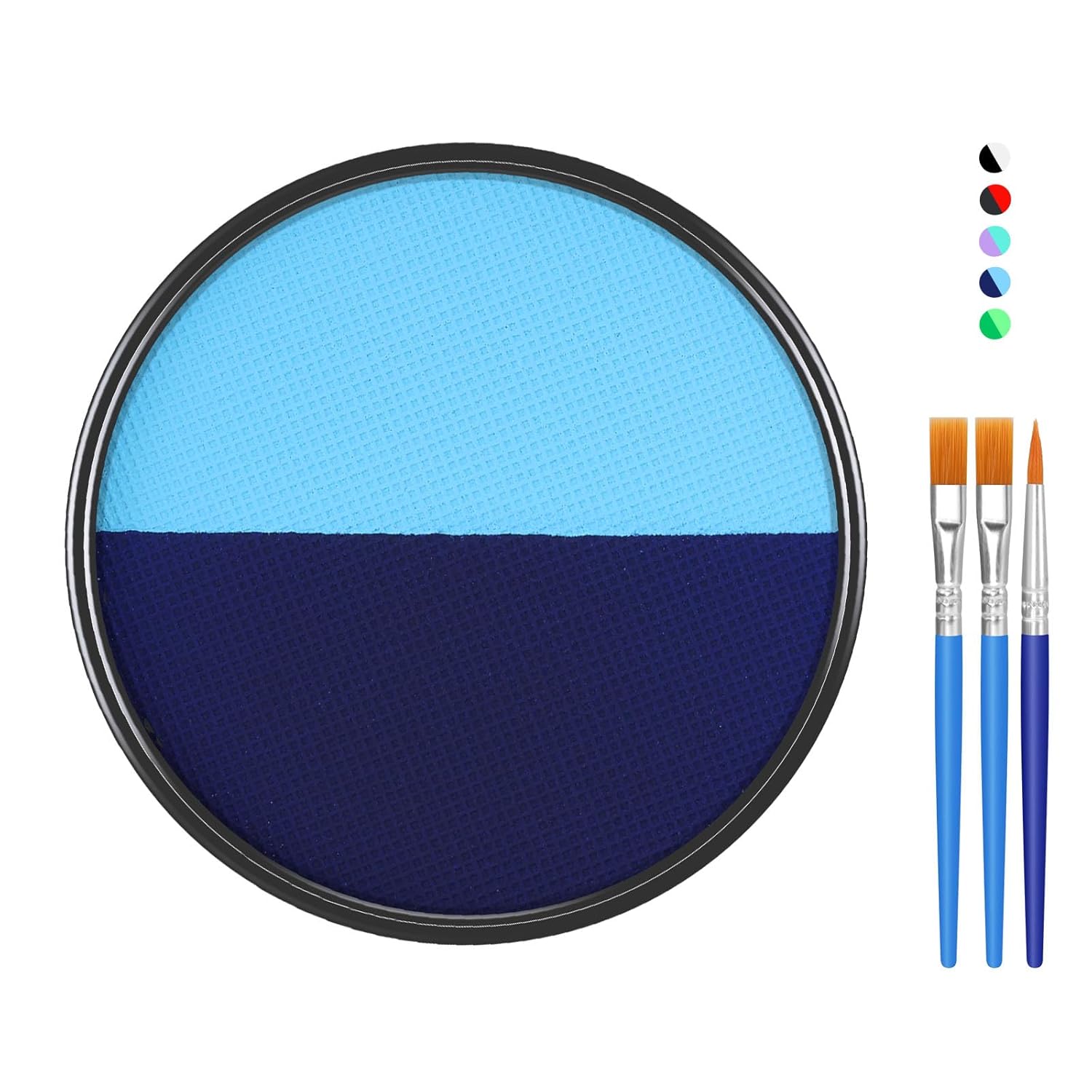 Base de maquillaje azul para la cara y el cuerpo, 1.06 onzas, color crema azul oscuro activada por agua, pintura corporal para rostro, maquillaje