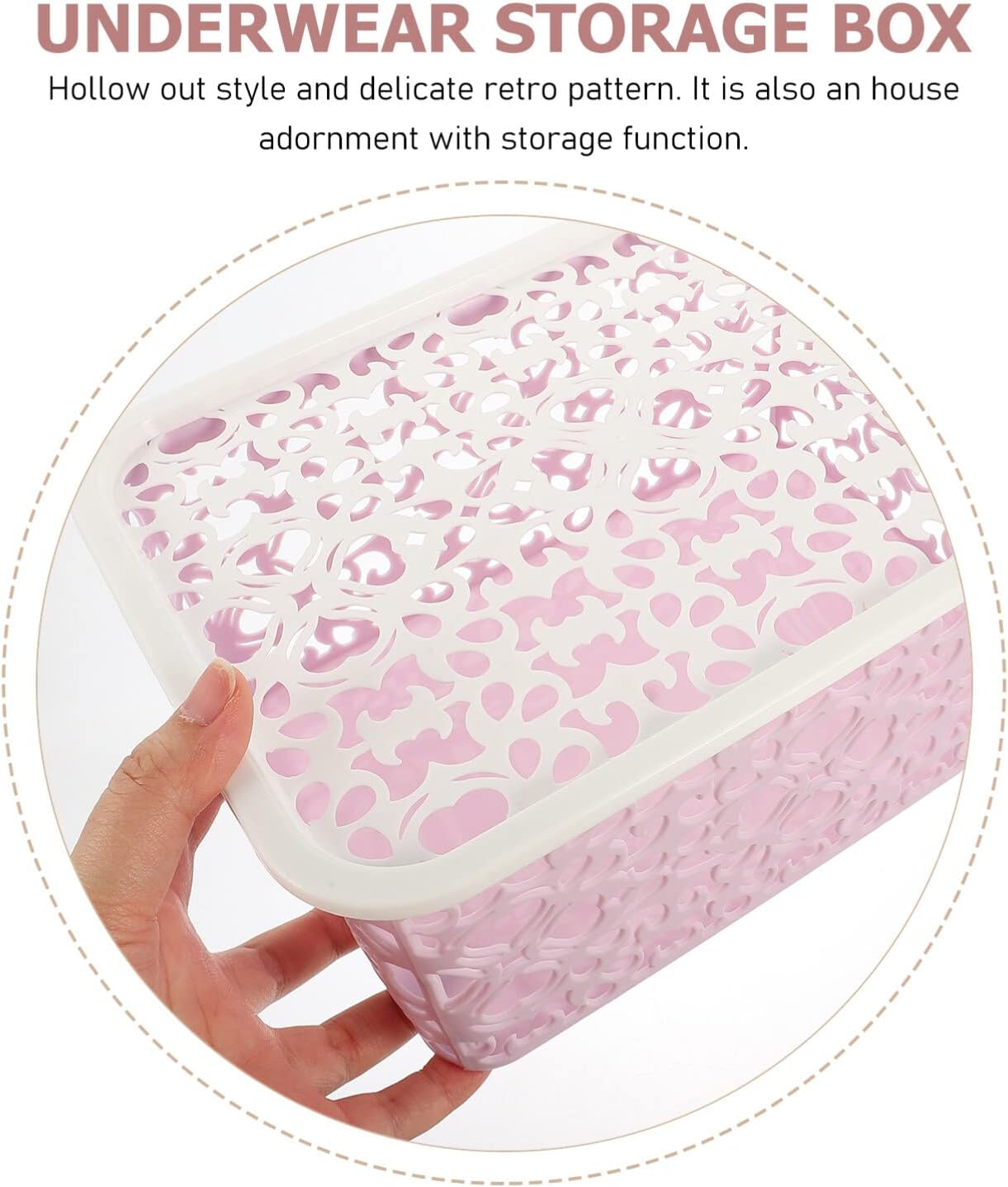 ABOOFAN Caja de almacenamiento de cubo cesta de almacenamiento de plástico con tapa cestas con tapas cestas de almacenamiento con tapa contenedores