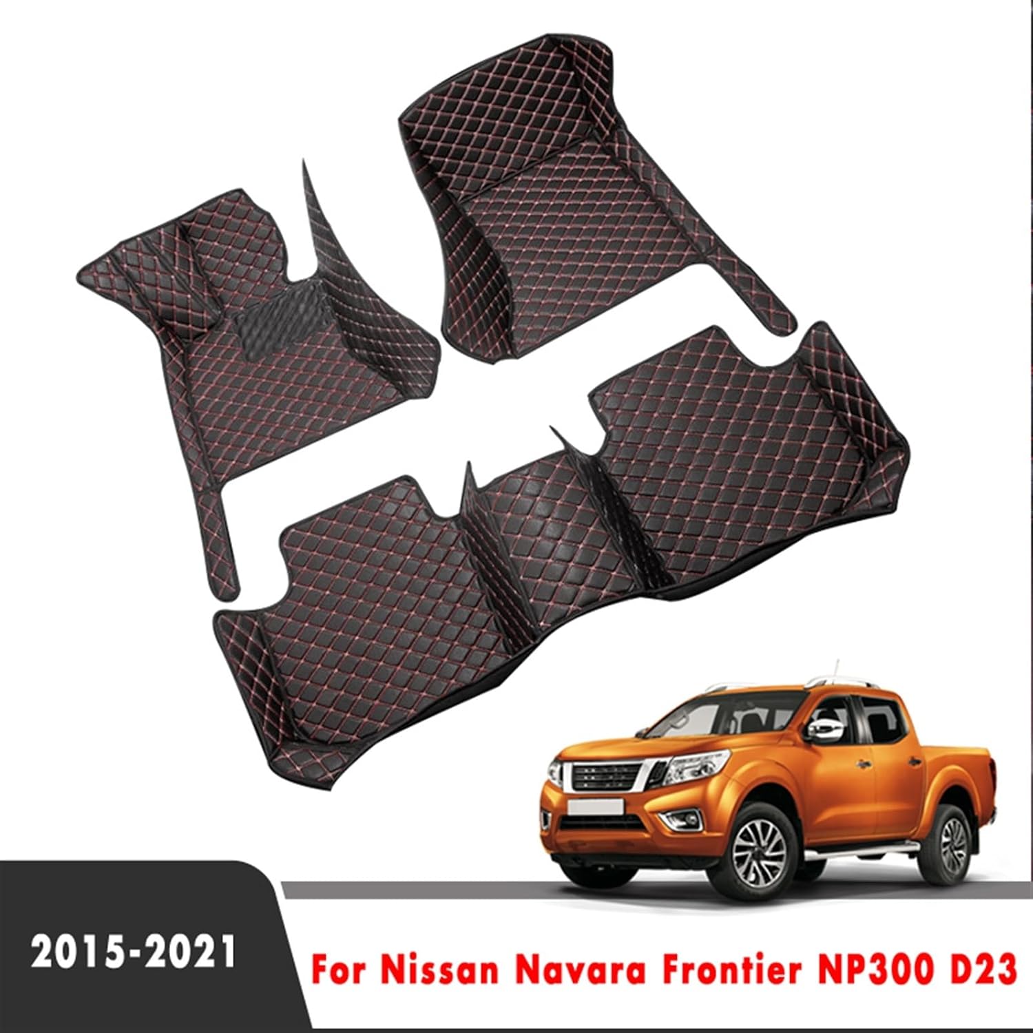 Alfombrillas de coche para Nissans Navara NP300 D23 2015-2021 Frontier Auto Accesorios Alfombras personalizadas (color LHD 3 piezas, café)