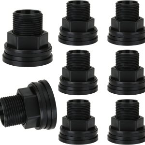 8 piezas de montaje de mamparo de PVC macho de 34 pulgadas, conector de tanque de agua hembra de 12 pulgada, conector de tanque de doble rosca para 8 piezas de montaje de mamparo de PVC macho de 34 pulgadas, conector de tanque de agua hembra de 12 pulgada, conector de tanque de doble rosca para