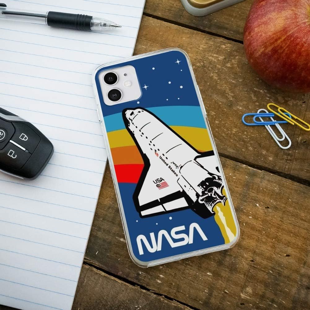 Funda híbrida de goma híbrida con logotipo de la NASA con arco iris, compatible con iPhone 8, 8 Plus, X, 11, 11 Pro, 11 Pro Max de Apple