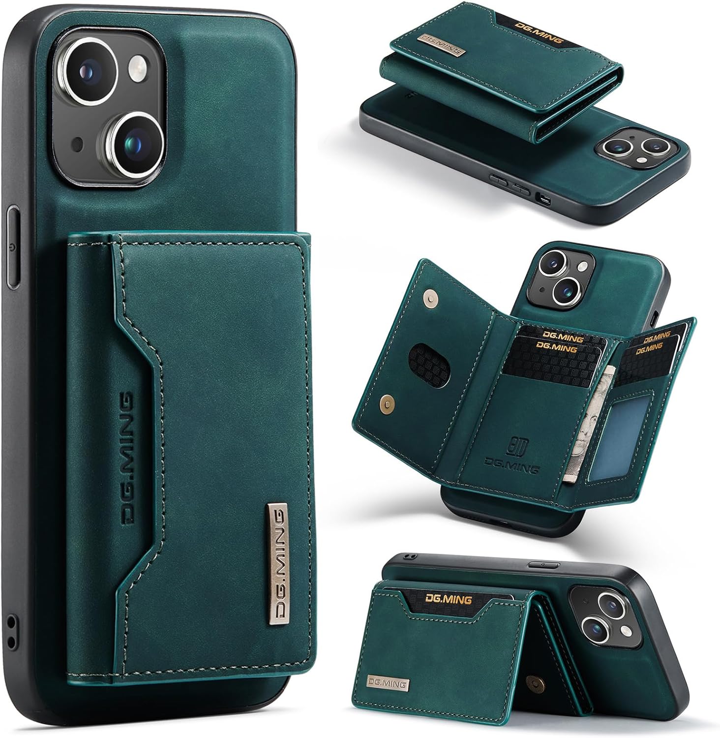 SZHAIYU Fundas de cuero tipo cartera para teléfono compatibles con iPhone 15, con tarjetero para hombre, 6.1 pulgadas, contraportada desmontable 2