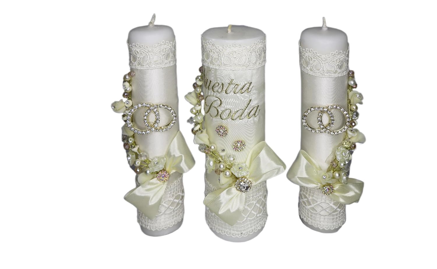 A&C Quinceañeras and More Unity Candles Wedding Set Unity candles Set of 3 for wedding Ceremony Candles for Wedding velas de union Candle for the