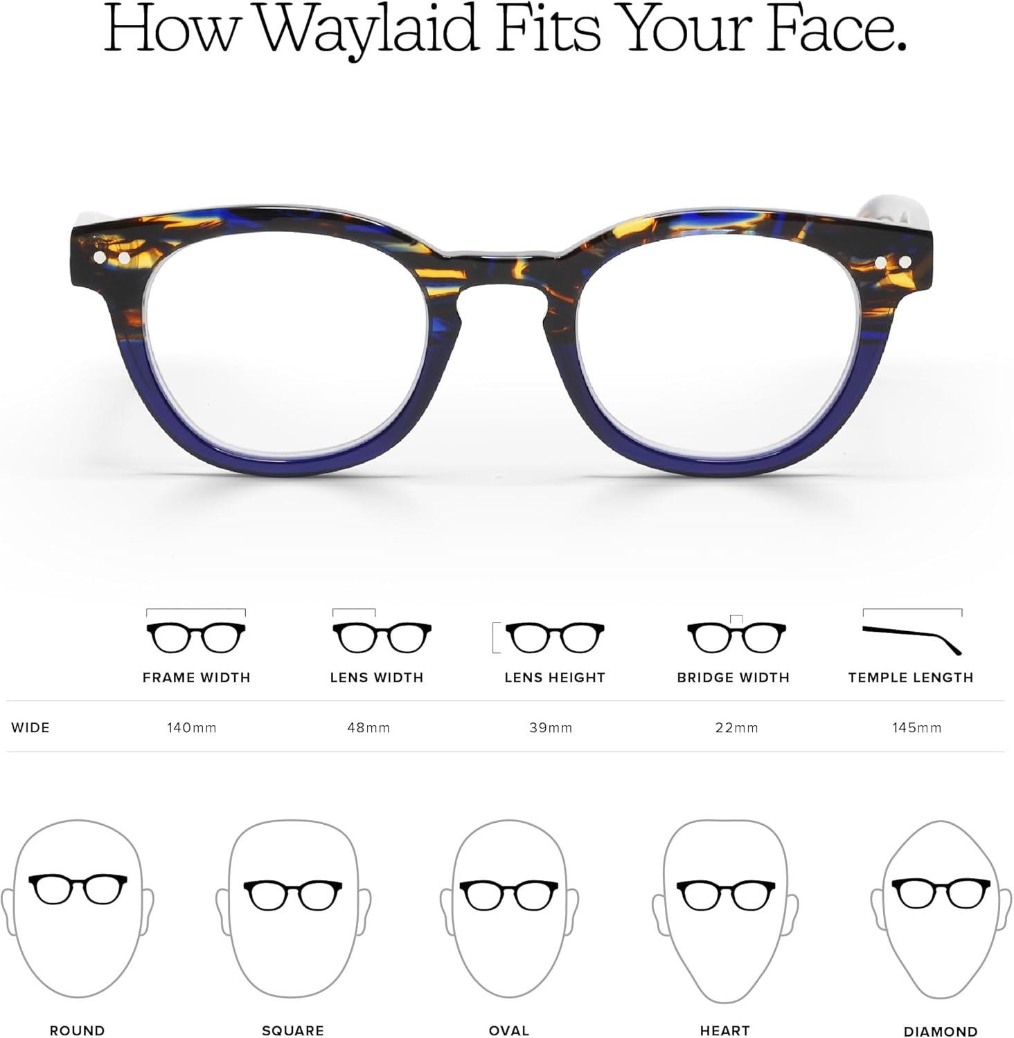 eyebobs – Waylaid (Wide)  Premium Reading Glasses for Men and Women  Round Frame for Wide Faces  Available in 0.0x – 4.0x