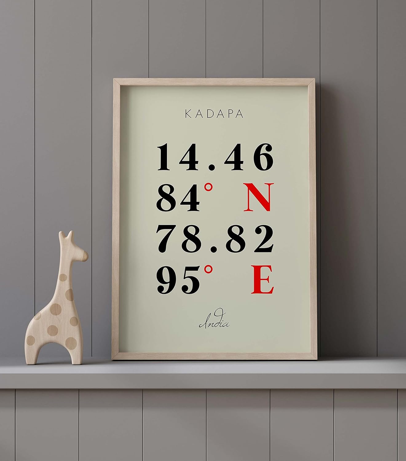 Mapa de Kadapa, India, Coordenadas Multilínea de Colores (8×10)