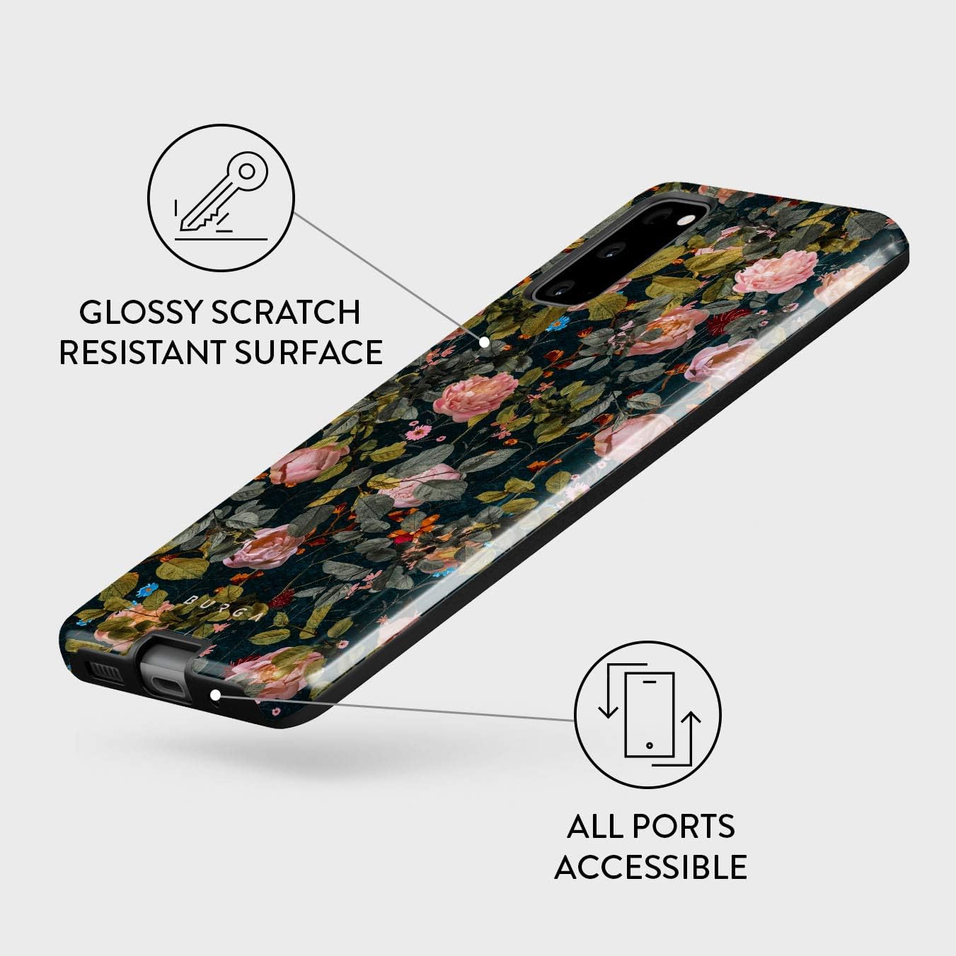 BURGA Funda para teléfono compatible con Samsung Galaxy S20 FE  Carcasa rígida híbrida de 2 capas + funda protectora de silicona  Patrón de