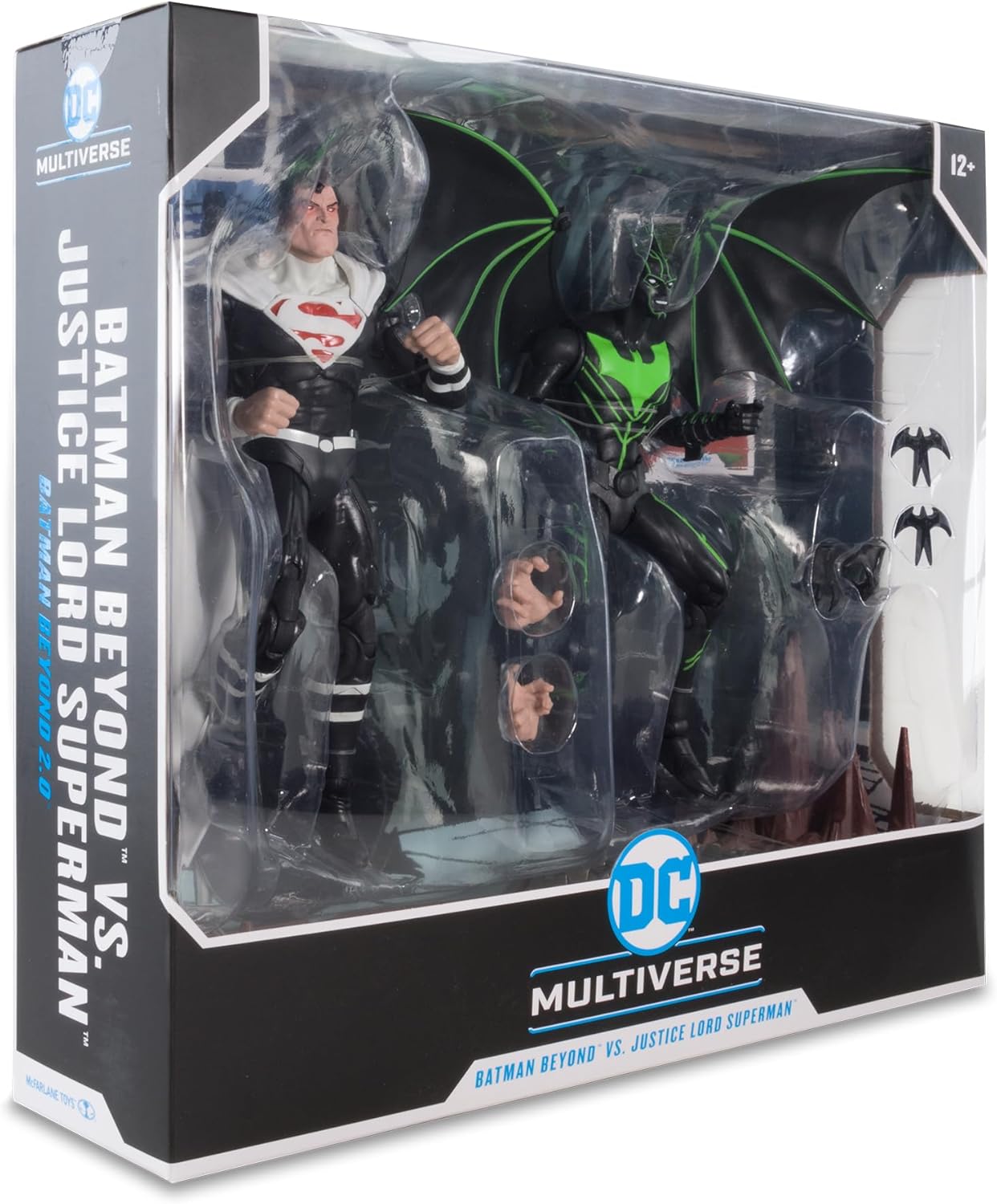 DC Multiverse – Figura de acción Batman Beyond de 2.0-7 pulgadas, Batman Beyond vs. Justice Lord Superman, paquete de 2 unidades