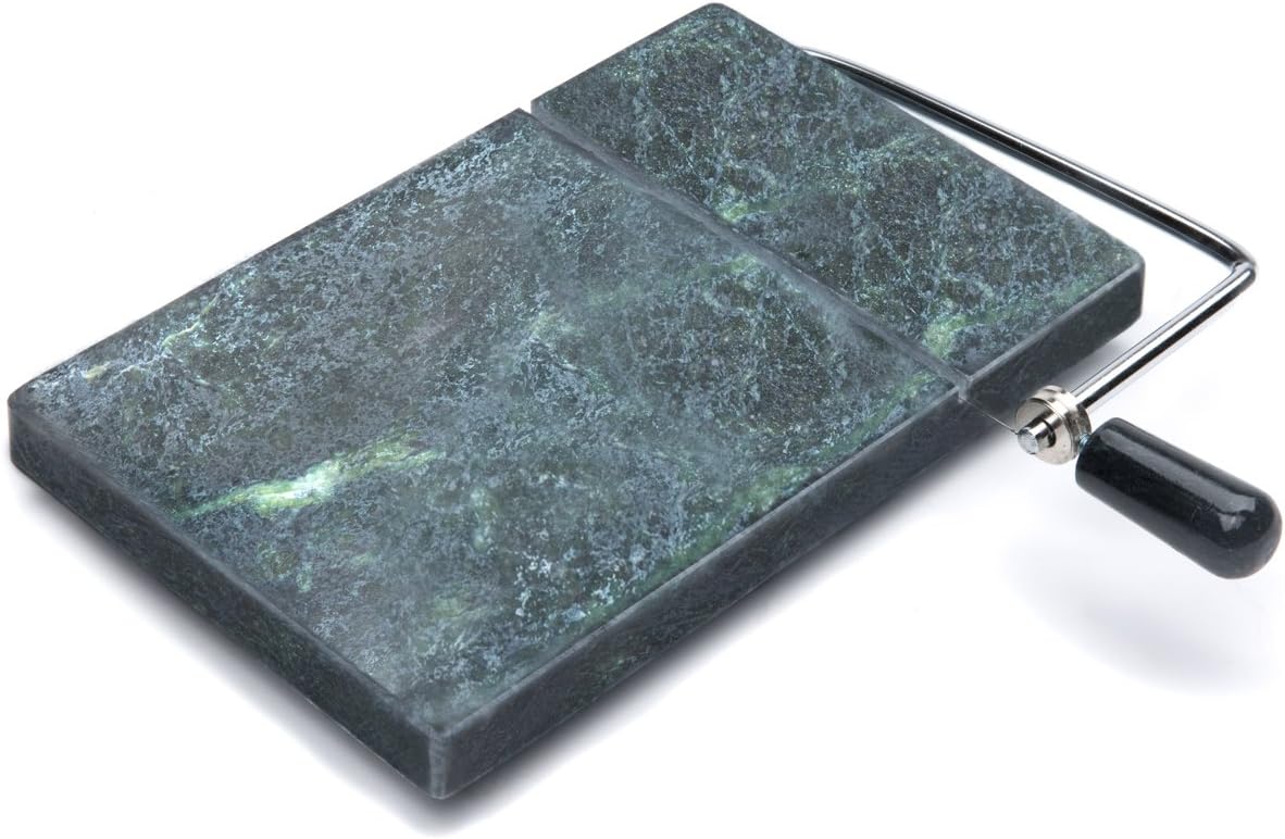 Fox Run Cortadora de queso de mármol, verde, base de 8.0 x 5.0 in