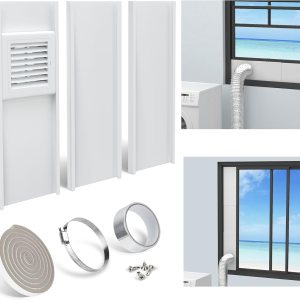 LBG Products Kit de ventana de ventilación para secadora con cubierta de ventilación con listones resistente a la intemperie para manguera de LBG Products Kit de ventana de ventilación para secadora con cubierta de ventilación con listones resistente a la intemperie para manguera de