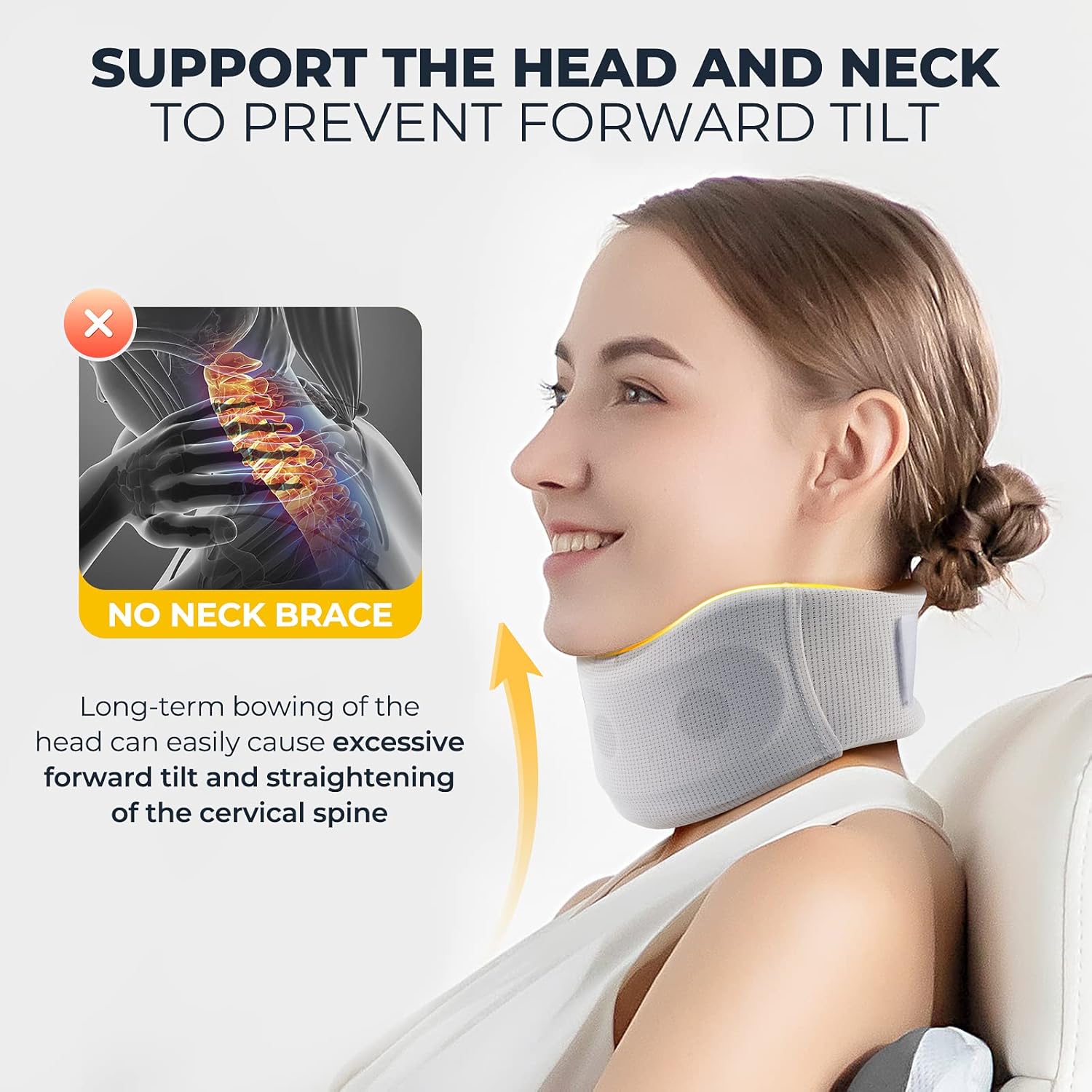 Soporte cervical de espuma para el cuello, soporte suave para el cuello que alivia el dolor y la presión en la columna vertebral, las envolturas
