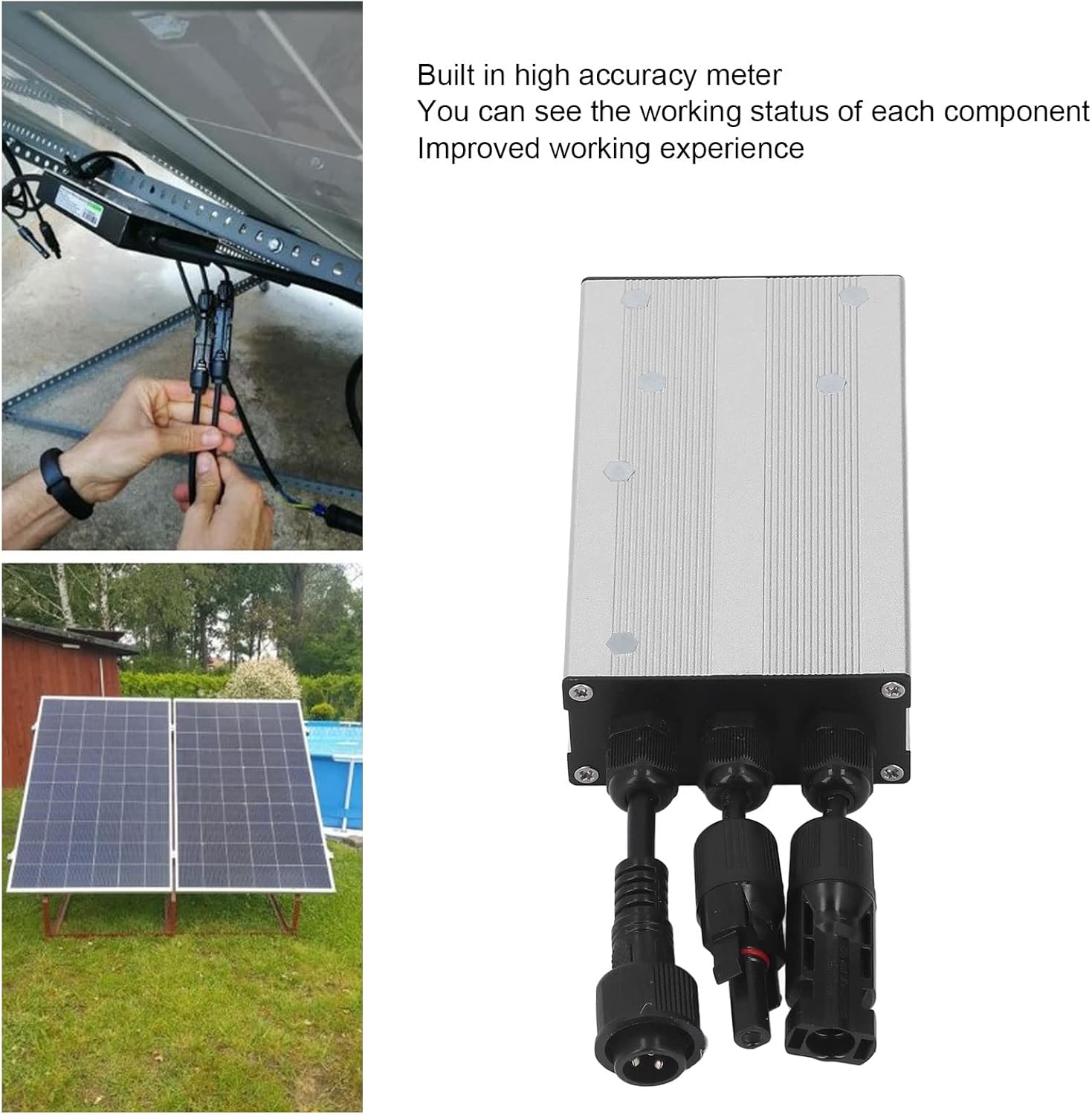 AC120V MPPT – Inversor de lazo de rejilla solar micro pura de aleación de aluminio con ondas sinusoidales solares de aleación de aluminio,