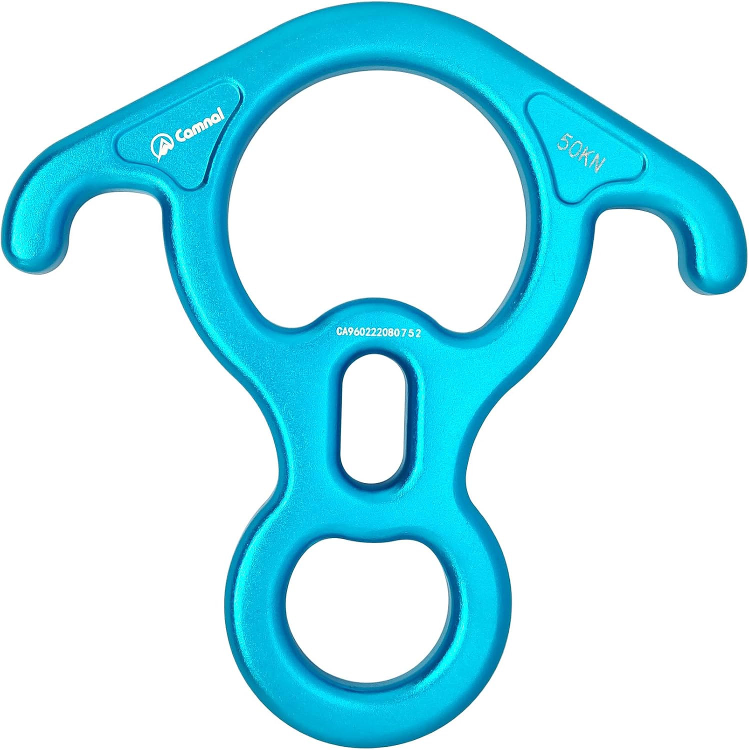 50KN Rescue Figure 8 Descender – Dispositivo de sujeción de oreja doblada grande de aleación de aluminio