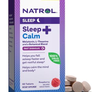 Natrol Melatonina Sleep + Calm de 6 mg con L-teanina de 50 mg y una mezcla botánica, suplemento dietético para un sueño reparador y una mente y Natrol Melatonina Sleep + Calm de 6 mg con L-teanina de 50 mg y una mezcla botánica, suplemento dietético para un sueño reparador y una mente y