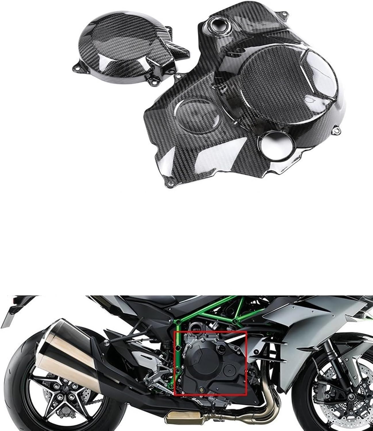 Carenados de cuerpo de motocicleta de fibra de carbono compatibles con Kawasaki compatible con H2 H2R 2015 2016 2017 2018 2019 2020 2021 2022 2023