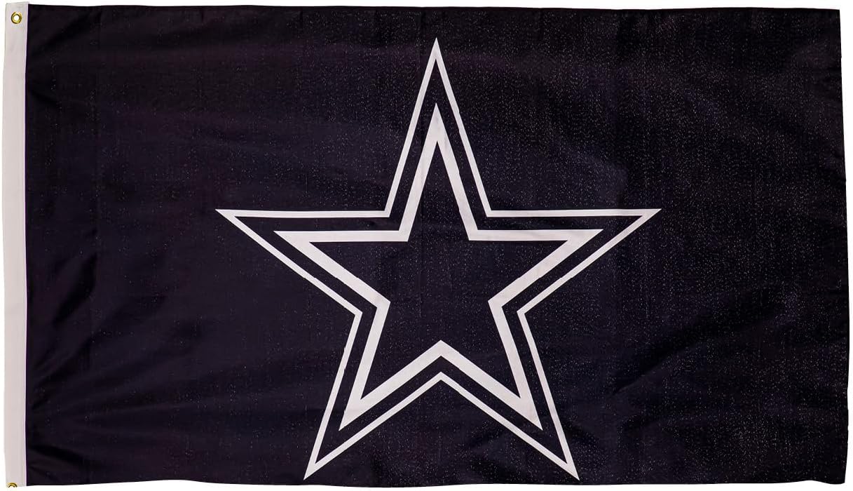 NFL Dallas Cowboys – Bandera duradera de 3 x 5 para exteriores con ojales, bandera y pancarta resistentes para jardín al aire libre y patio, bandera