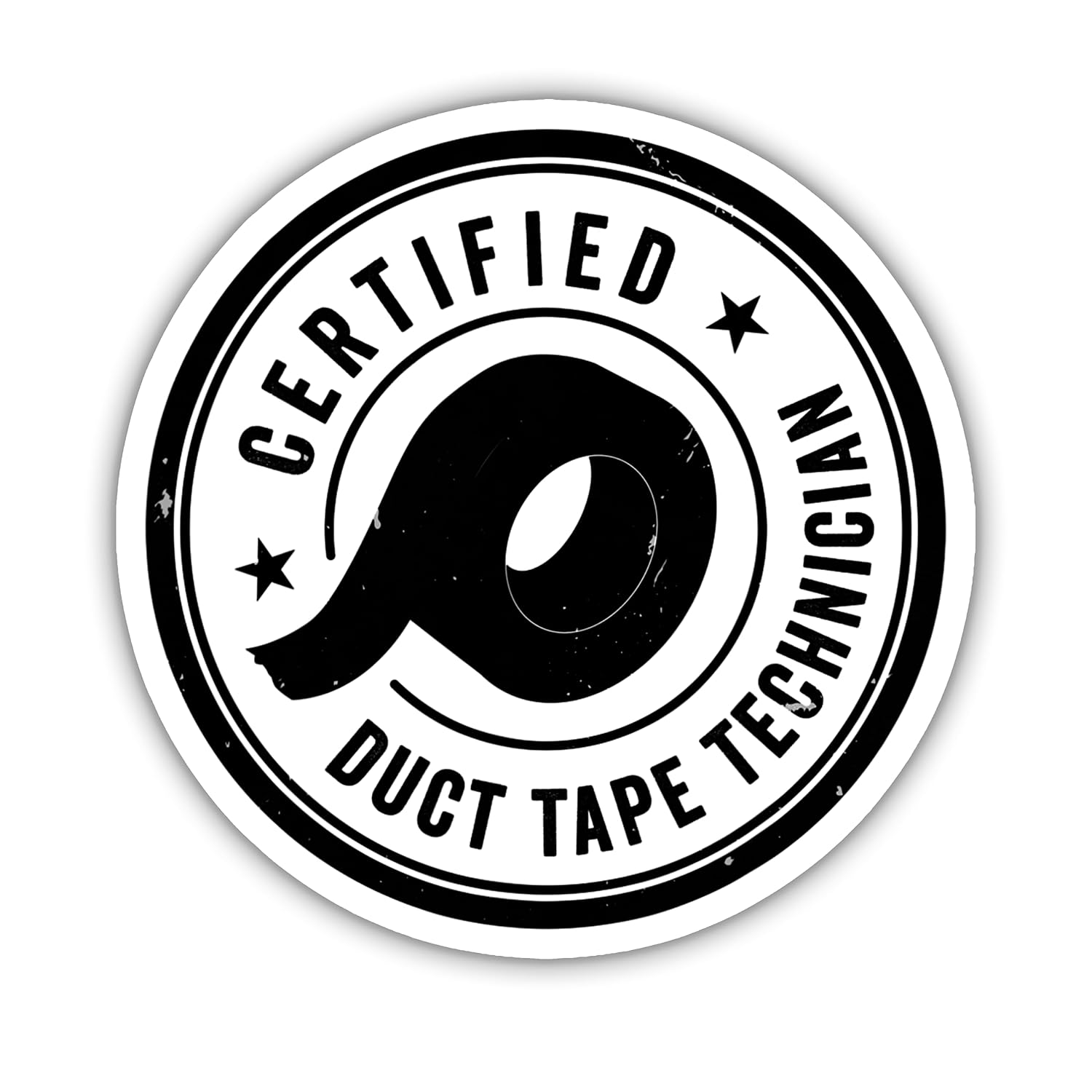 Certified Duct Tape Technician Sticker, Funny Hard Hat Sticker, Caution Stickers, Danger Sticker, Water Assitant Die-Cut Vinyl Funny Decals for