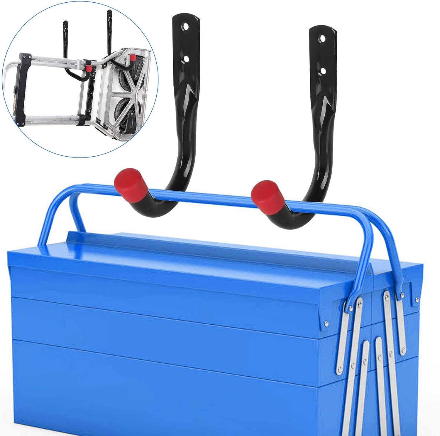 Paquete de 12 ganchos de almacenamiento de garaje resistentes de 3.75 pulgadas, 5.5 pulgadas, 7 pulgadas, ganchos de pared para kayak, ganchos de