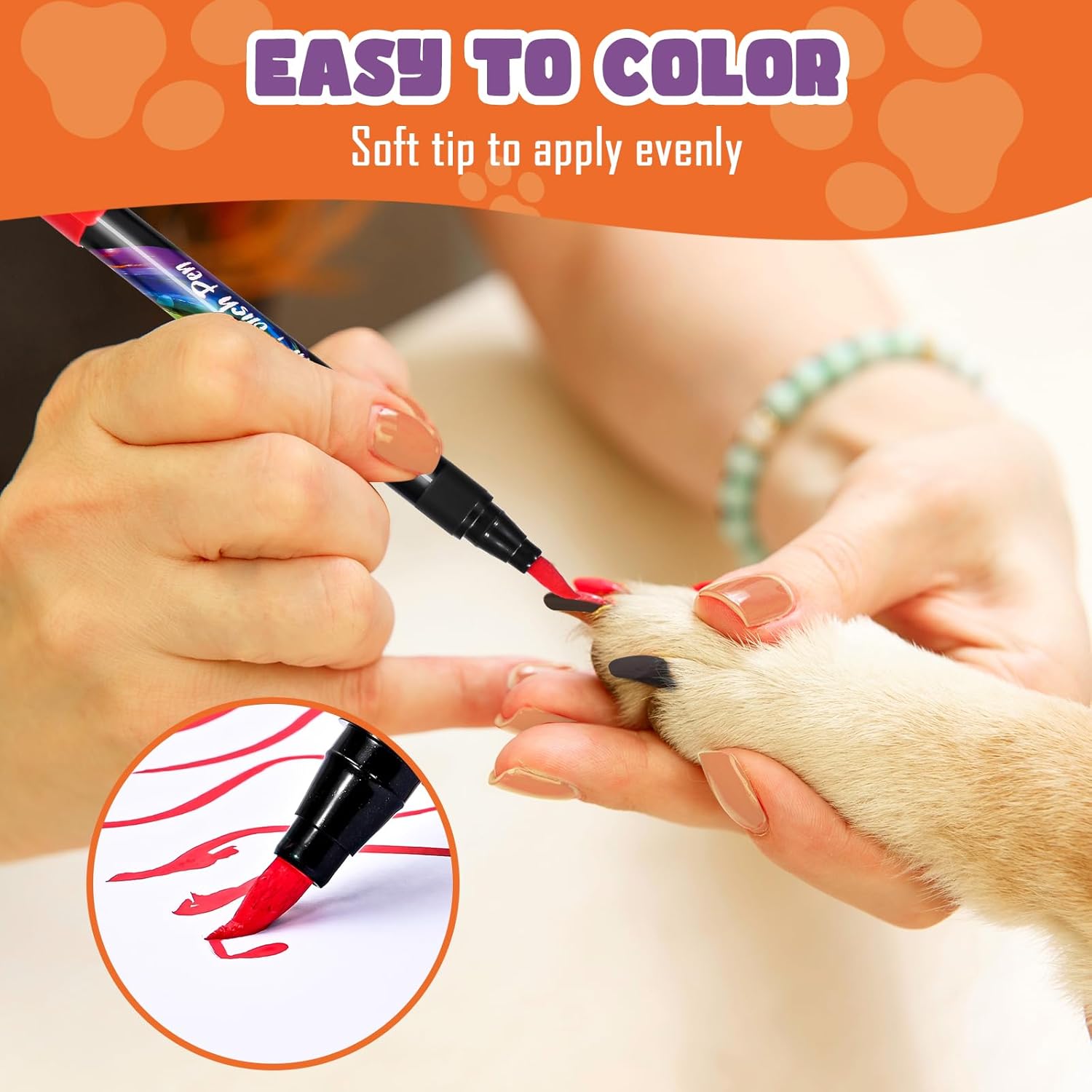Avont Bolígrafo de esmalte de uñas para perros, 12 colores de secado rápido, pintura de uñas para perros, esmalte de uñas seguro para perros,