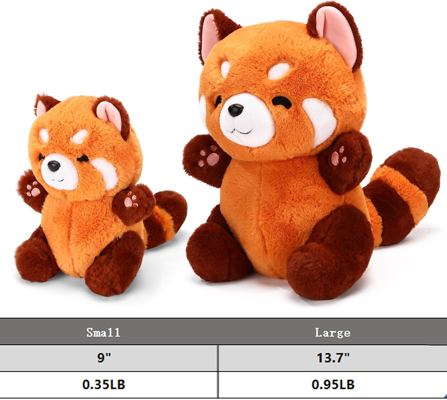 Peluche de panda rojo, lindo panda rojo, regalo para novia, cumpleaños, cumpleaños de 13.7 pulgadas, panda rojo