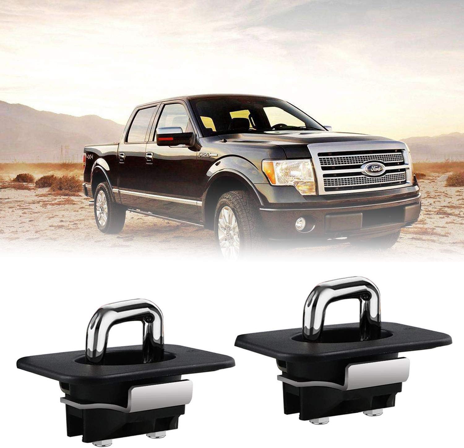 Paquete de 2 anclajes de amarre para pared lateral de caja de camioneta para Tundra 2000-2013 retráctiles con diferentes puertas y tapas de riel