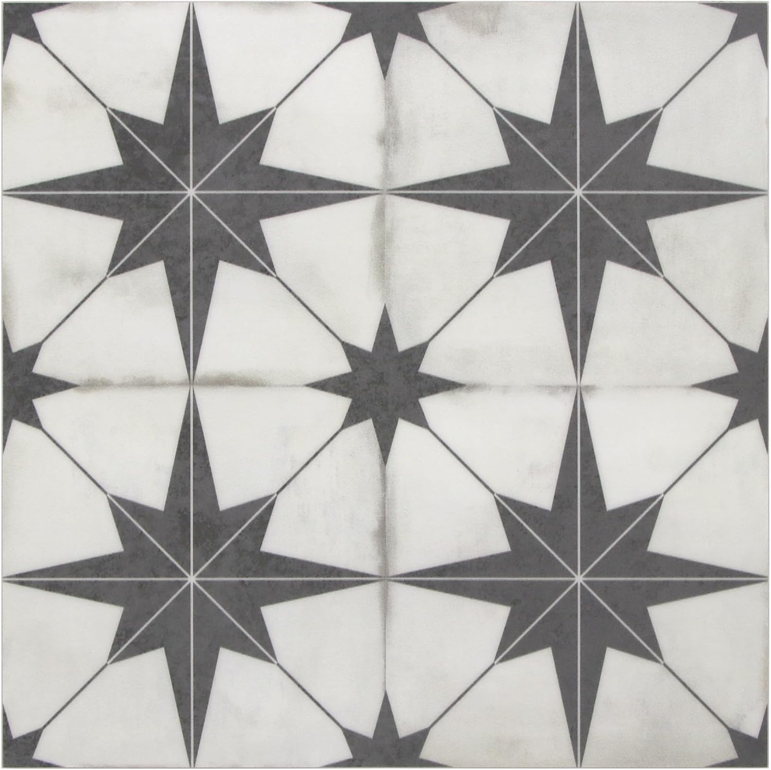 Azulejo de suelo y pared para baño y cocina. Azulejo autoadhesivo de vinilo SPC. Azulejo de salpicaduras de lechada con patrón encáustico de