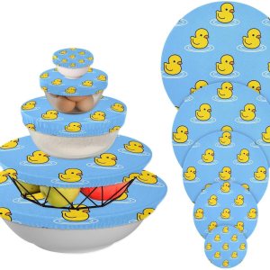 Duck 5PCS Reusable Elastic Bowl Covers for Food Storage Stretch Cloth Fabric Lids with 5 Different Sizes Heat Resistant Food Lids for Fruits Duck 5PCS Reusable Elastic Bowl Covers for Food Storage Stretch Cloth Fabric Lids with 5 Different Sizes Heat Resistant Food Lids for Fruits