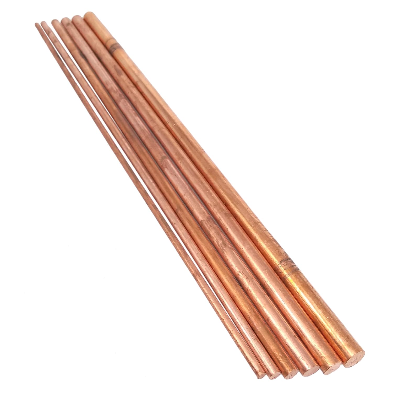 6pcs 0.118 in-0.315 in Dia. 9.843 in Largo 99.9% Cobre Puro T2 Cu Metal Varillas Cilindro Surtido Kit