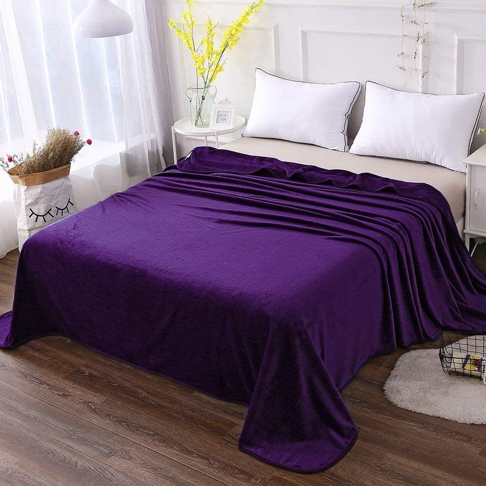 Hozy – Cobija de forro polar para cama de 330GSM, suave, tela cepillada, muy cálida, para el sofá