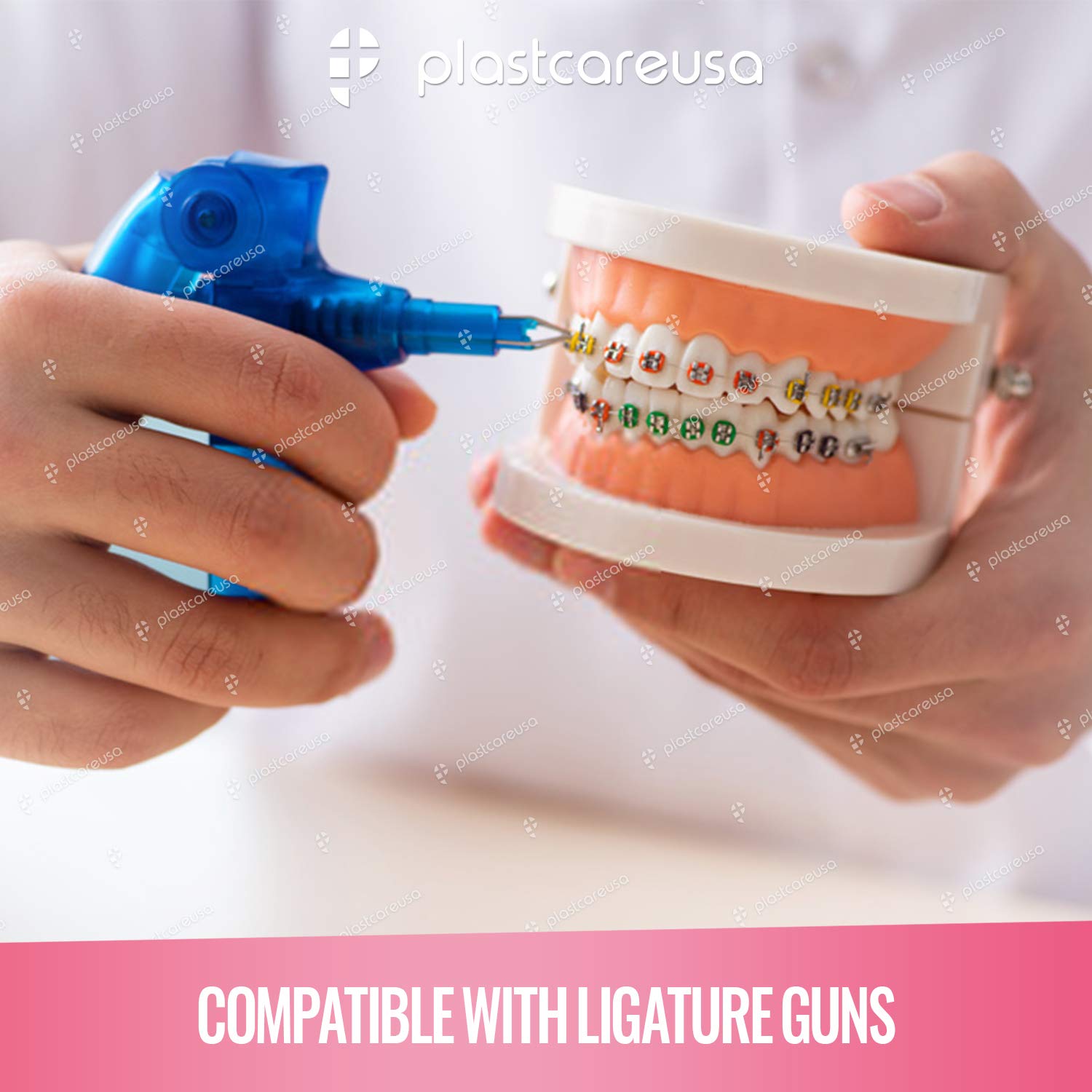 2080 Lazos de ligadura rosa para aparatos ortopédicos – Bridas de ligadura de ortodoncia dental para soportes – Bandas elásticas de goma con junta