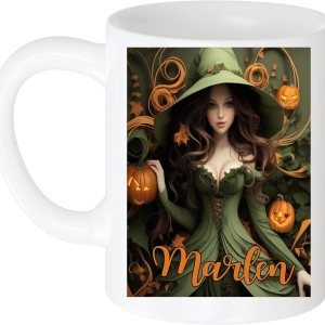 Personalized Witch Name Marlen Hat Witch Halloween Ceramic Mug, Custom Family Names Mug, MugTo Mom Grandma Mimi Nana Aunt 11 Oz White Ceramic Coffee Personalized Witch Name Marlen Hat Witch Halloween Ceramic Mug, Custom Family Names Mug, MugTo Mom Grandma Mimi Nana Aunt 11 Oz White Ceramic Coffee