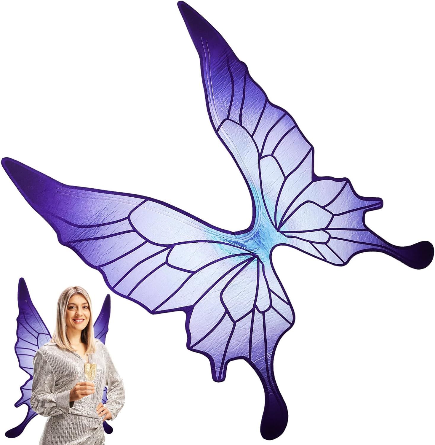 BESPORTBLE Disfraz de alas de mariposa, vestido de mariposa de Halloween para niñas, disfraces de Halloween, alas para fiesta de carnaval de