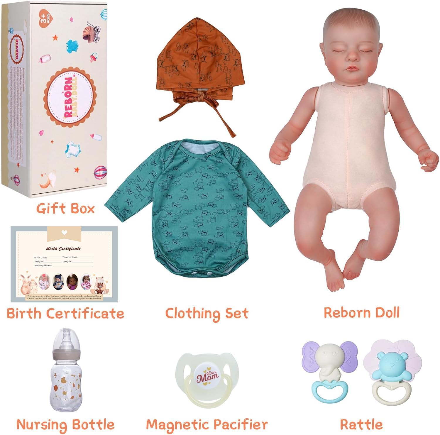BABESIDE Muñecas realistas de bebé Reborn  Muñecas de bebé recién nacidas realistas de 20 pulgadas, cuerpo de tela suave, muñecas de bebé Reborn de
