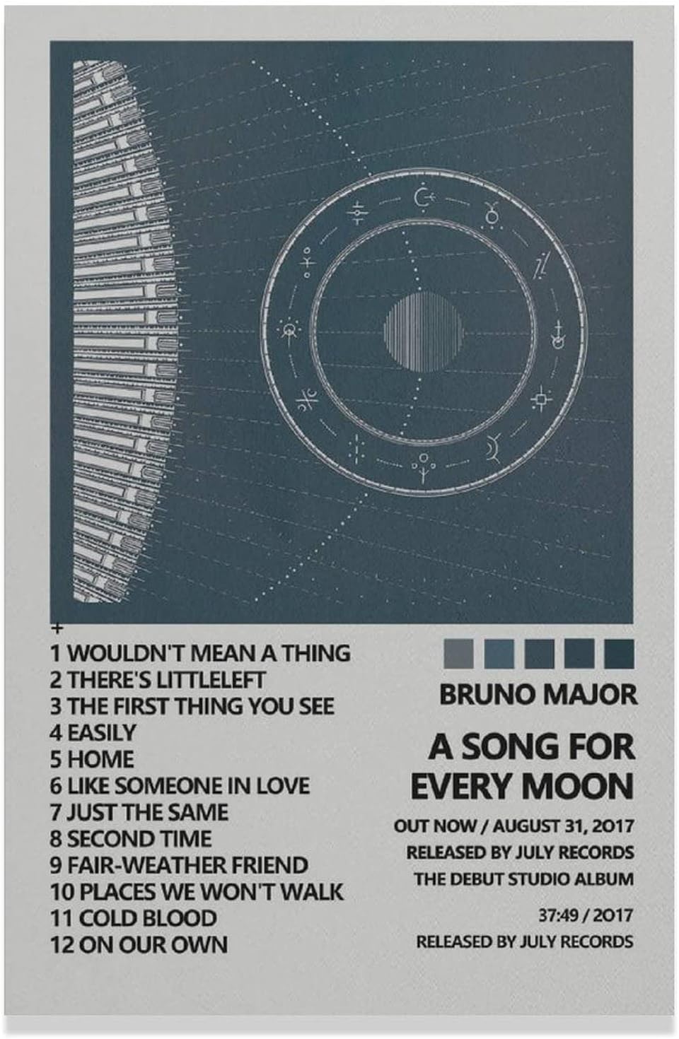 LANGYA Bruno Major – Póster de una canción para cada luna, arte de pared, estética, arte de pared, pintura para decoración de sala de estar,