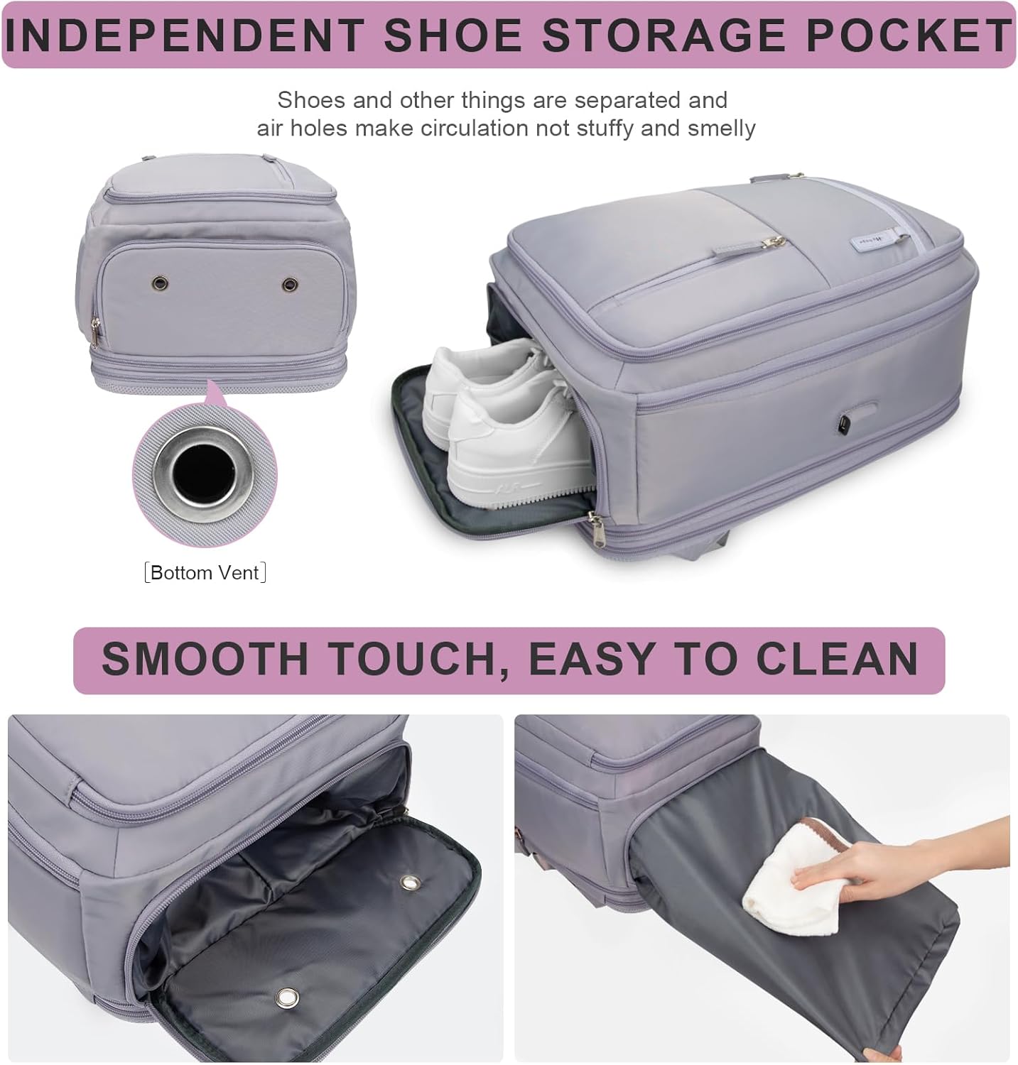 Hp hope Mochila de viaje para mujer, mochila extra grande para laptop con puerto de carga USB para senderismo, mochila de negocios de fin de semana,