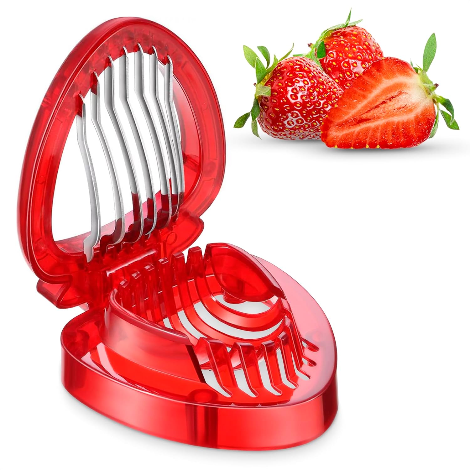 Cortador de fresas para utensilios de cocina, cortador de cocina BURIUS de fresa, cortador de huevos rojos, mini artilugios para herramienta de