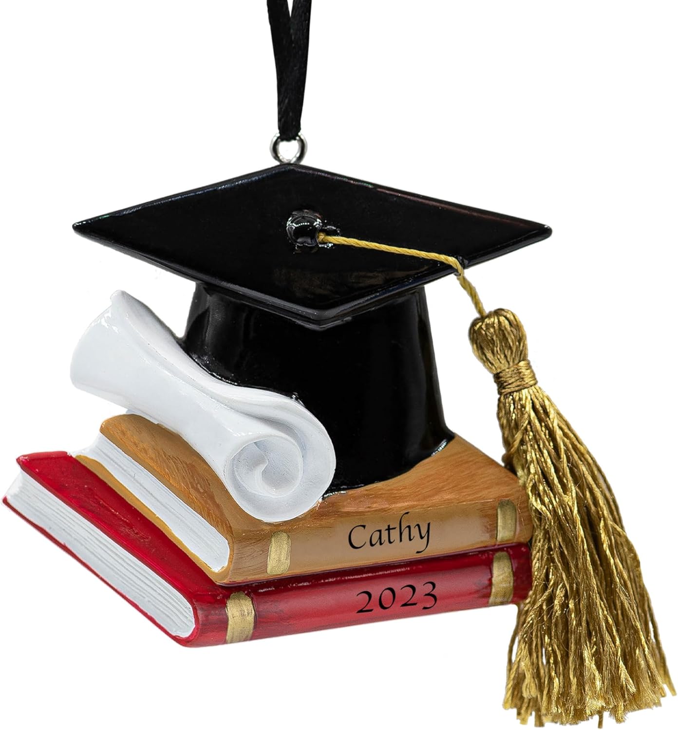 Adorno de Navidad de graduación personalizado 2023  Libros de diploma de graduación y gorra para árbol de Navidad  Regalo de posgrado de maestría de