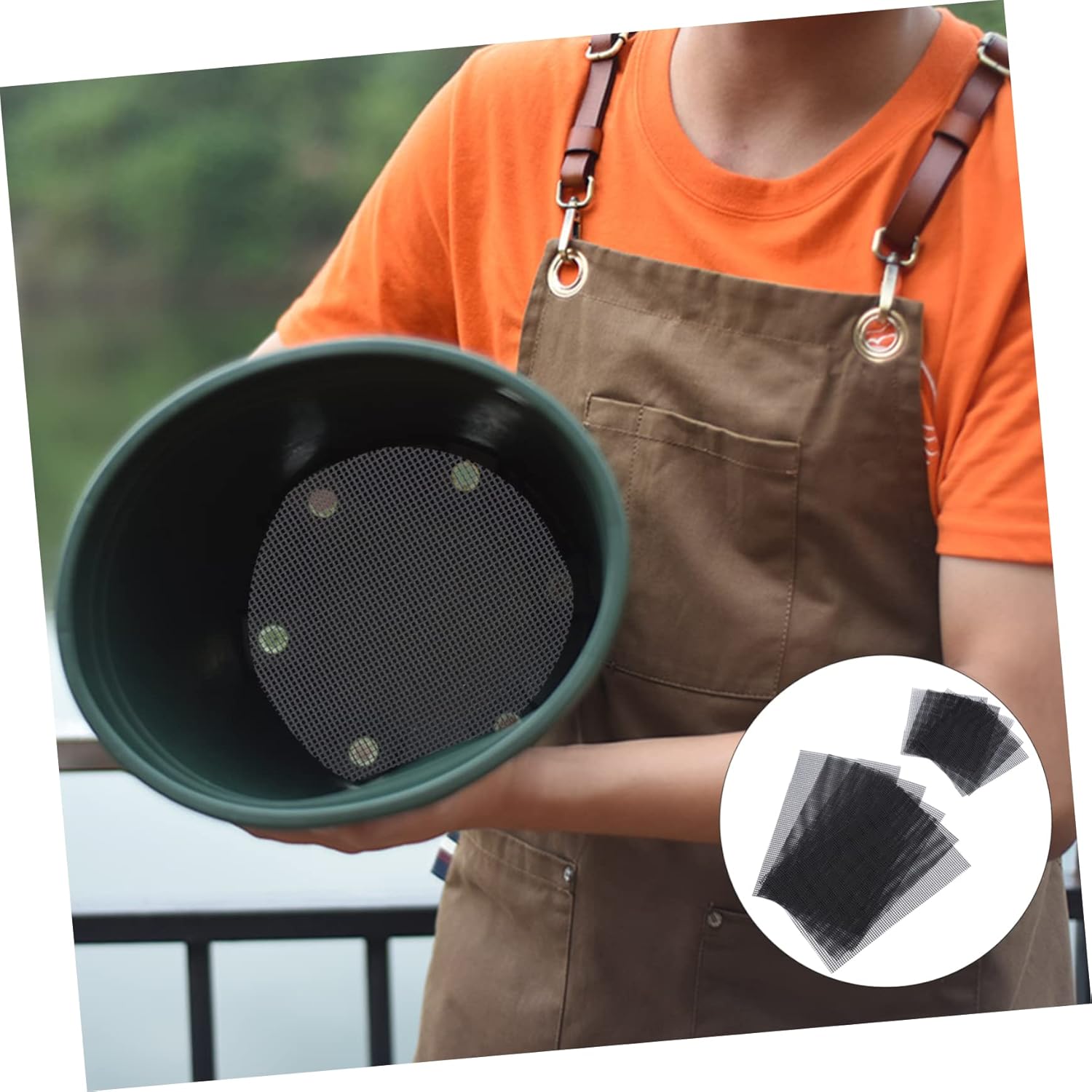 Yardwe 30 Pcs Flower Pot Bottom Mesh Bonsai Bottom Grid Mat Plastic Mesh Screen Garden Pots Hole Mesh Pad Planter Hole Mesh Screens Flower Pot Mesh