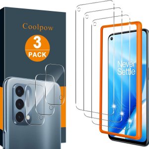 Paquete de 3 + 3 protector de pantalla Coolpow diseñado para Oneplus Nord N200 5G más un protector de pantalla de vidrio templado Nord N200 5G, Paquete de 3 + 3 protector de pantalla Coolpow diseñado para Oneplus Nord N200 5G más un protector de pantalla de vidrio templado Nord N200 5G,