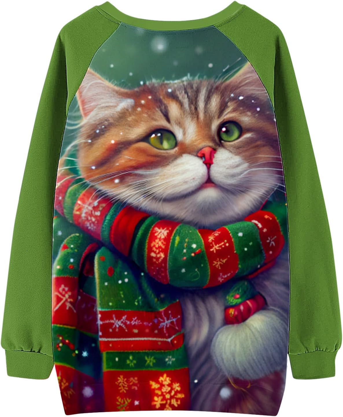 Sudaderas feas para mujer con estampado de animales de Navidad, manga raglán, bloque de color, túnica de otoño, camisas de entrenamiento con cuello