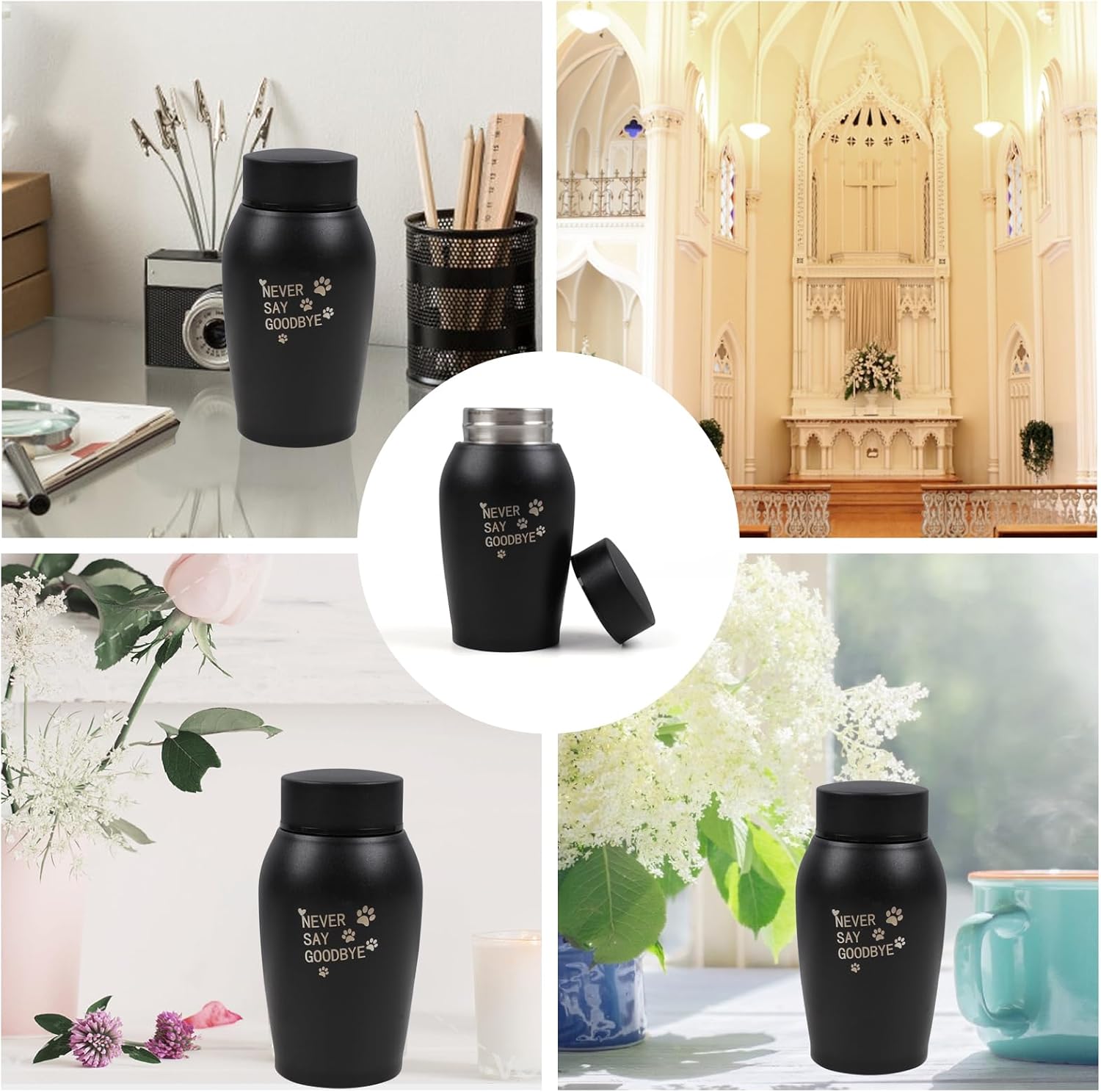 Urnas pequeñas de 5.3 pulgadas para cenizas humanas, urnas decorativas de recuerdo de acero inoxidable para cenizas humanas, urnas de cremación