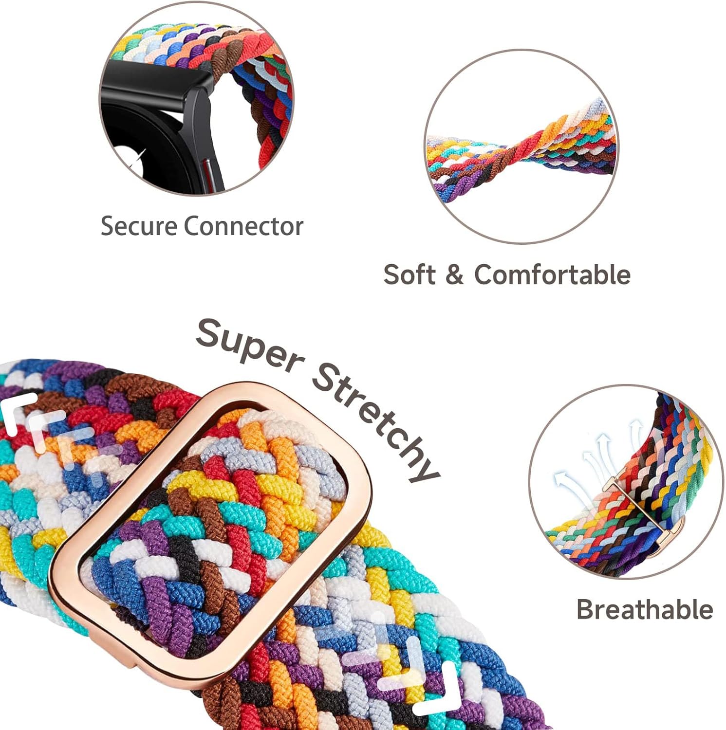 Correas trenzadas de 0.77 pulgadas para Samsung Galaxy Watch 654 de 1.57 pulgadas, 1.73 pulgadas, Galaxy Watch 6 Classic de 1.77 y 1.65 pulgadas,