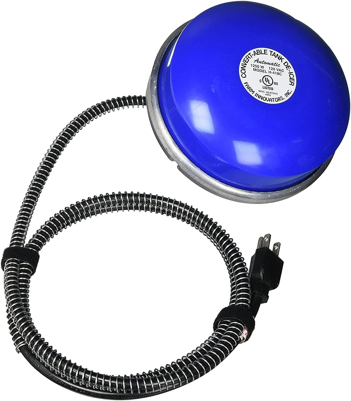 Farm Innovators H-418C – Tanque flotante y sumergible de aluminio fundido de 1250 vatios con cable a prueba de mordidas y termostato autorregulador